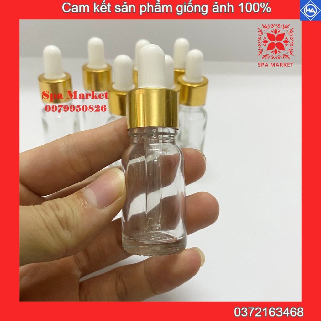 Combo 30 Lọ chiết 10ml Chiết tinh chất, chiết serum có núm bóp loại dày có vòi thủy tinh