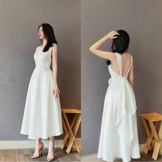 Đầm trắng nơ lưng