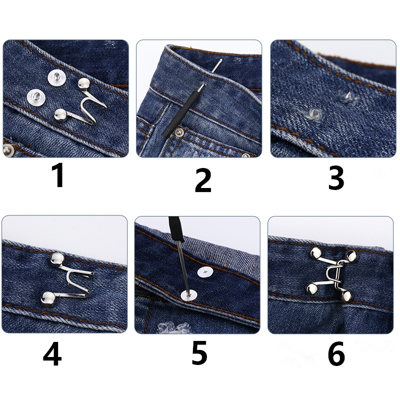 Nút Kim Loại Hình Hoa Cúc Đính Quần Jean/Quần Jean Có Thể Điều Chỉnh
