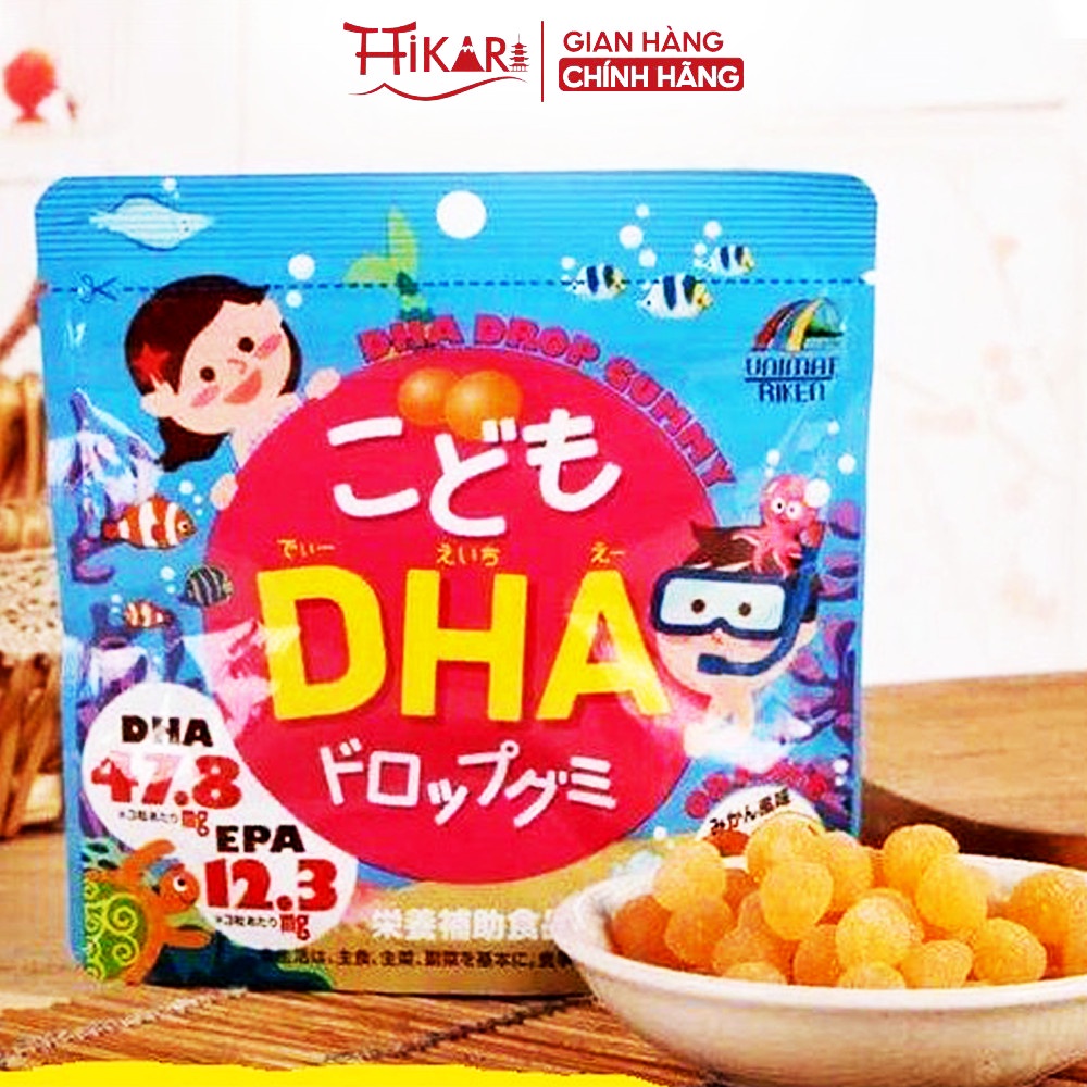 Kẹo dẻo vị cam bổ sung DHA Unimat Riken 90 viên Nhật Bản