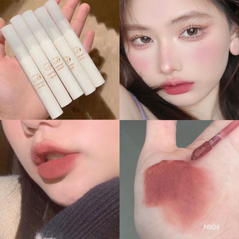 [Hàng mới về] Son kem lì Dai Man Pu thiết kế vỏ màu trắng đẹp