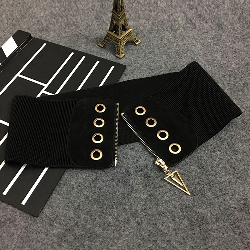 Đai Nịt Bụng Bản Rộng Màu Đen Siêu Co Giãn Thời Trang Cho Nữ