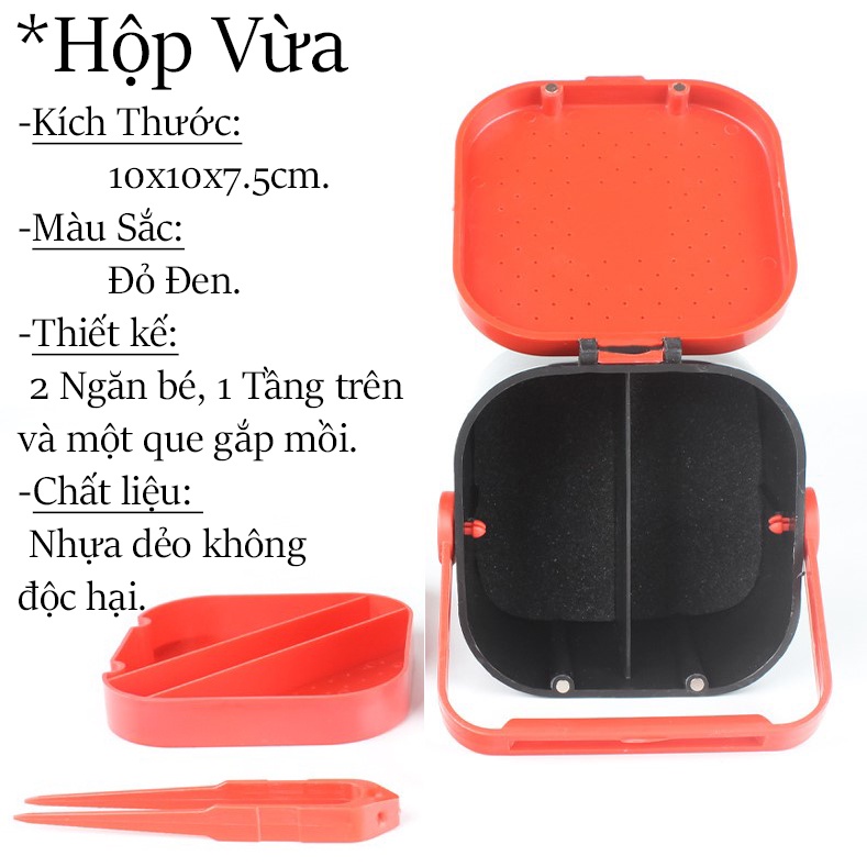 Hộp đựng mồi sống câu cá tiện lợi chất liệu nhựa dẻo không độc hại