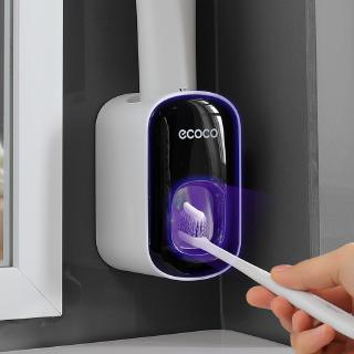 Bộ hộp lấy kem đánh răng và đựng ly, bàn chải đánh răng dán tường Ecoco cao cấp