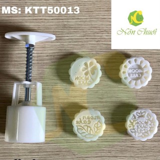 Khuôn trung thu lò xo 4 mặt tròn 50g mooncake