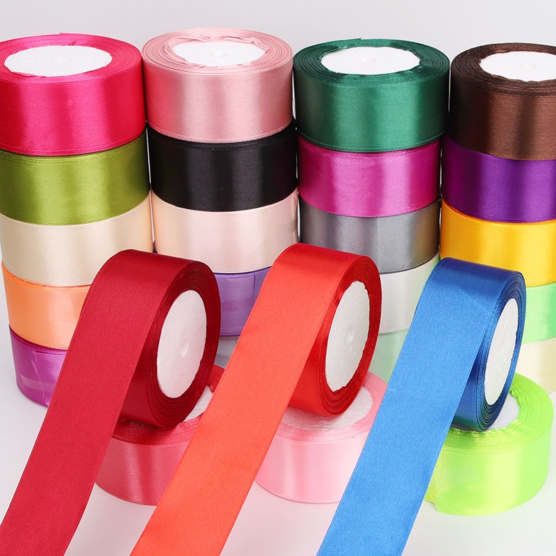 50 màu bản 4cm/40mm cuộn dài 22m ruy băng satin lụa thường bóng 1 mặt,dây gói quả ,dây trang trí sự kiện,phụ liệu nơ bờm