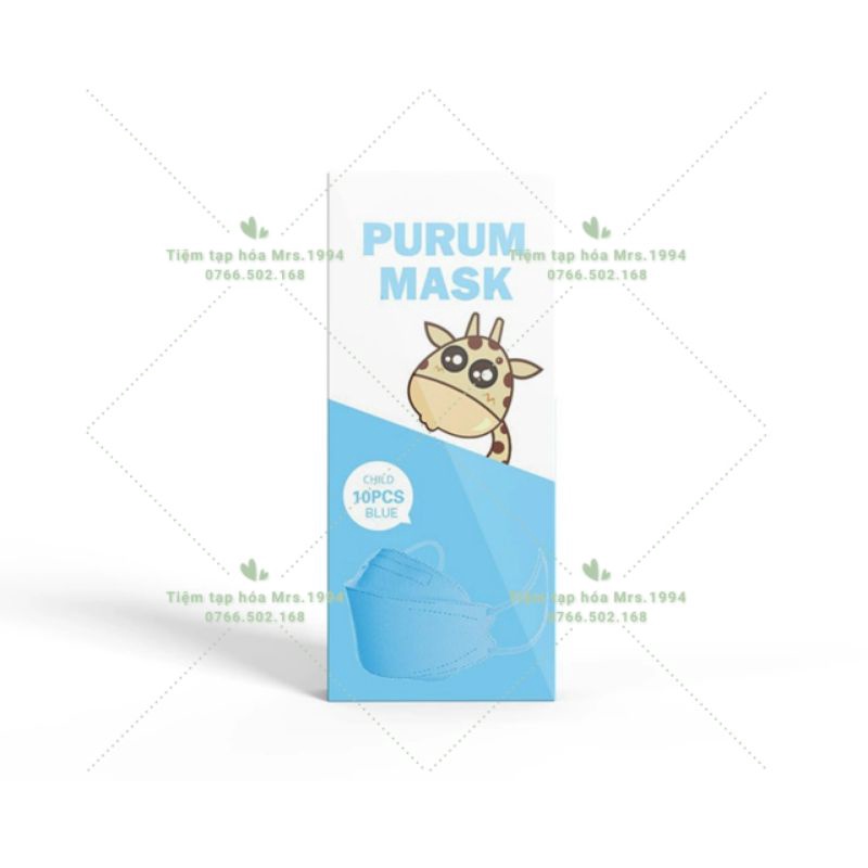 [Size 17.4cm] HỘP 10 CÁI KT KF94 CHO CÁC BÉ LỚN - CHD PURUM MASK