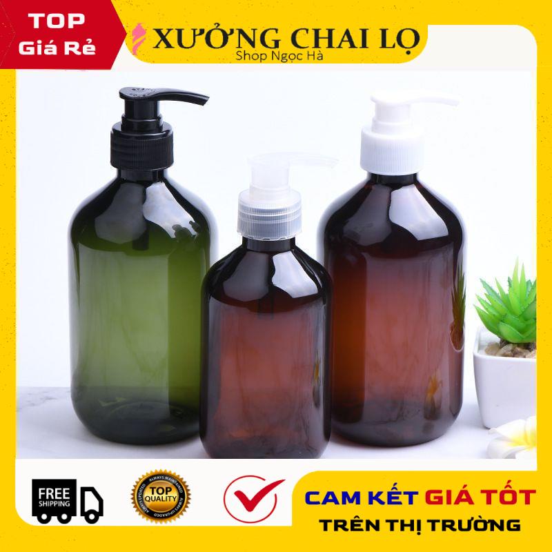 Chai Chiết Mĩ Phẩm ❤ GIÁ RẺ NHẤT ❤ Chai nhựa pet xịt vòi nhấn 300ml chiết mỹ phẩm, đựng dầu gội, sữa tắm .