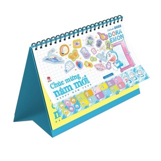 Lịch để bàn doraemon 2022 - tặng kèm bảng sticker