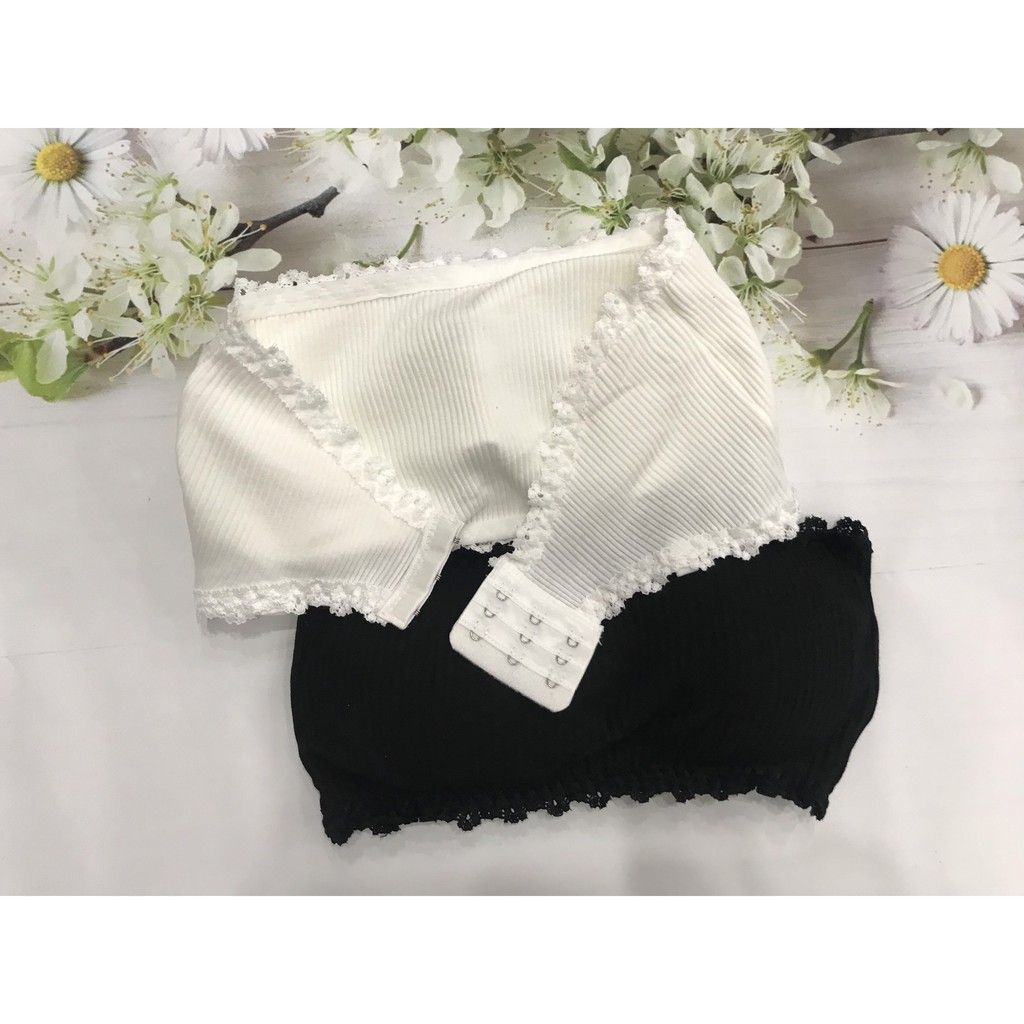 Áo lót bra viền hoa ren cup ngang ngực, bralette cotton co dãn tốt, Leblur | BigBuy360 - bigbuy360.vn