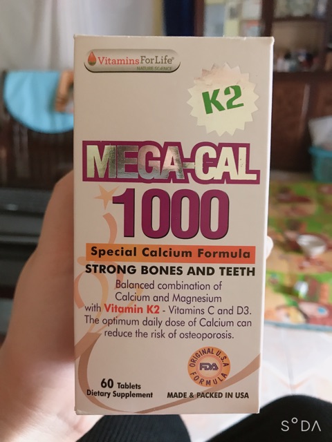 Mega Cal K2 bổ sung Canxi chống loãng xương