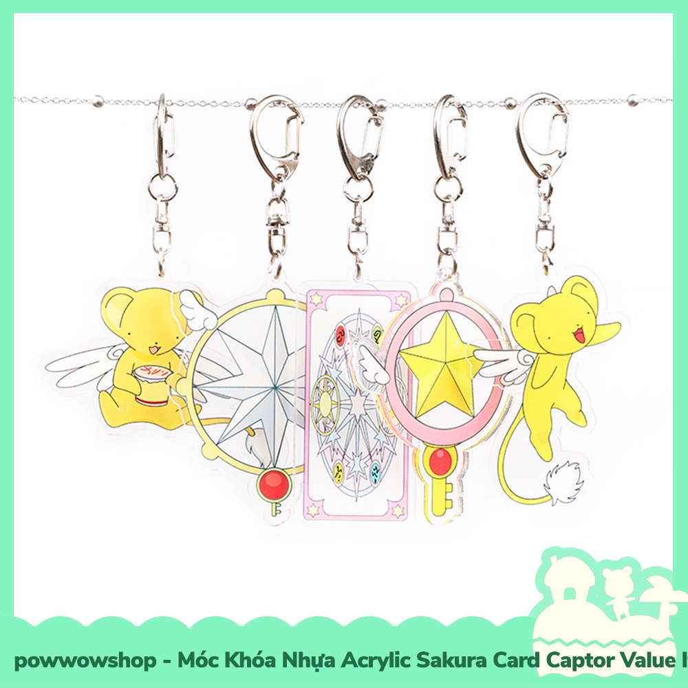 Móc Khóa Nhựa Acrylic Trong Suốt Sakura Card Captor Thủ Lĩnh Thẻ Bài