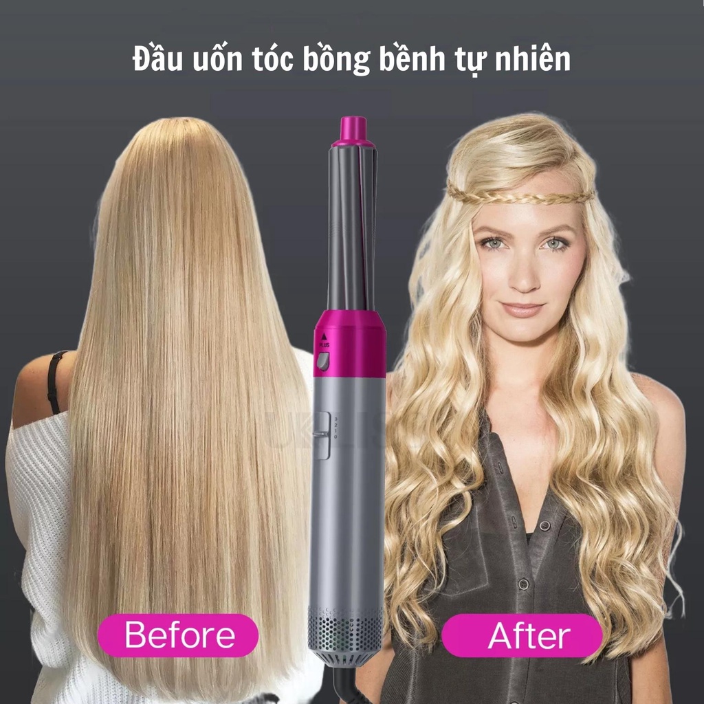 Máy làm tóc JIASHI 5 in 1 uốn tự động xoay xoăn phồng sấy tạo kiểu đa năng mini 3 mức nhiệt công suất 1000W - MLT01