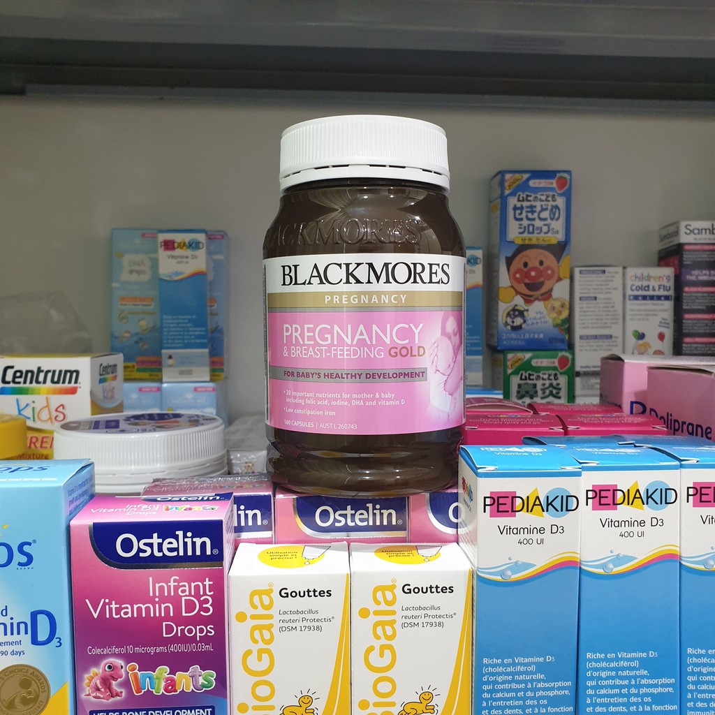 🍀 Blackmore Pregnancy Breast-Feeding Gold 180 viên - Blackmores Úc Viên uống bổ sung vitamin và khoáng chất cho bà bầu