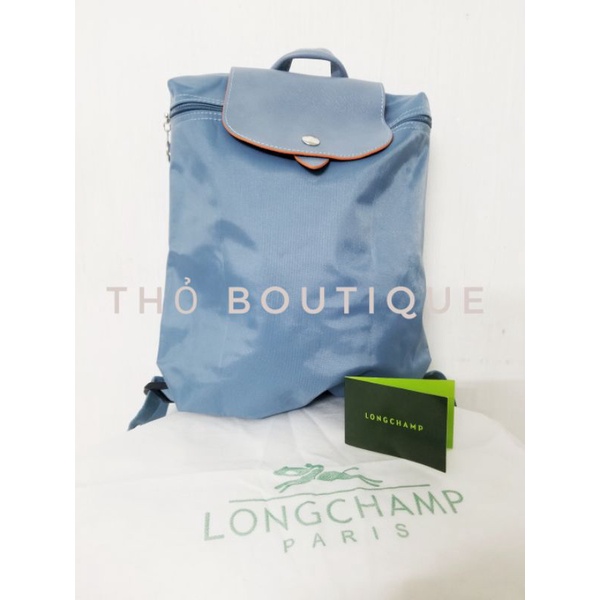 Balo LONGCHAMP xuất Âu xịn màu xanh viền cam có thể xếp gọn không dập logo