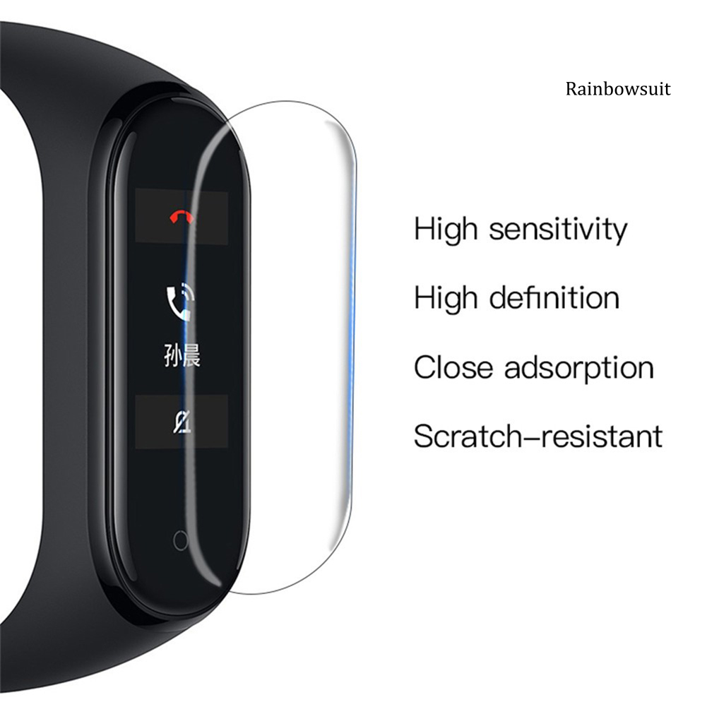 Set 2 Kính Cường Lực Bảo Vệ Toàn Màn Hình Chống Bám Vân Tay Cho Xiaomi Mi Band 4