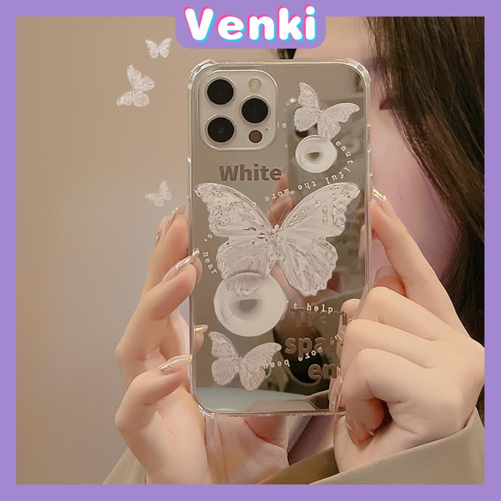 Ốp điện thoại túi khí acrylic tráng gương HD họa tiết bướm thích hợp cho iPhone 11 13 pro max 12 pro max 7 plus xr