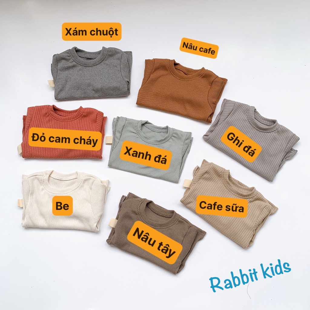 Bộ Quần Áo Thu Đông Bé Trai Phong Cách Hàn Quốc💝FREESHIP💝Rabbit Kids-Quần Áo Dài Tay Cho Bé 8-20kg Chất Thun Gân Tăm