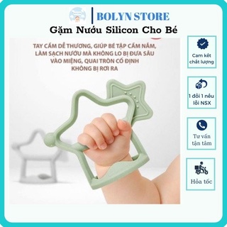 Gặm nướu silicone Moyuum - Kichilachi có quai cầm chống rơi cho bé 3 tháng trở lên - Đồ chơi ngậm nưới siêu mềm cho bé