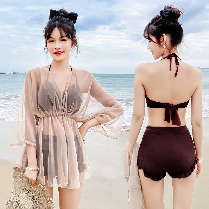 Đồ bơi gợi cảm, đồ bơi nữ, áo tắm mỏng thu thập bãi biển, đồ bơi ba mảnh ống thép | BigBuy360 - bigbuy360.vn