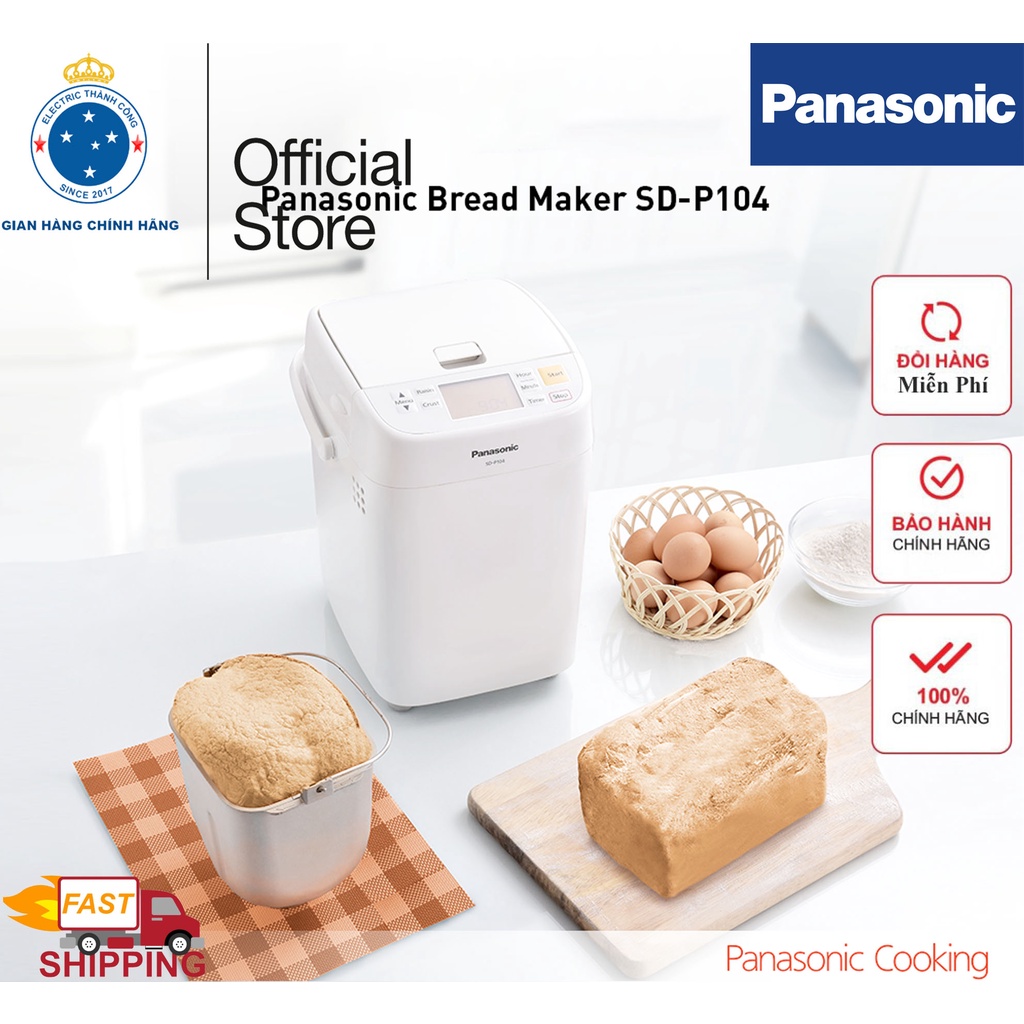 Máy làm bánh mì tự động gia đình PANASONIC SD-P104WRA