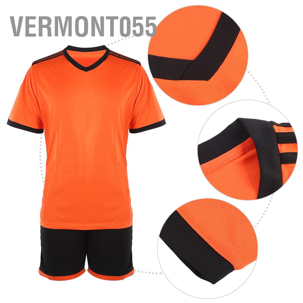 Vermont055 Summer Adult Man Competition Short Sleeve Group Uniform Football Suit Training Clothing