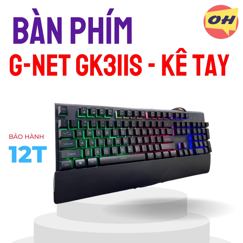 Bàn phím giả cơ gaming Gnet GK311s có kê tay - Chính hãng ( G-net GK311s)