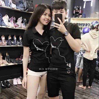 ÁO THUN CẶP NAM NỮ NGẮN TAY MÀU TRẮNG ĐEN HÌNH TRÁI TIM ĐẸP 07 STYLELOVER288