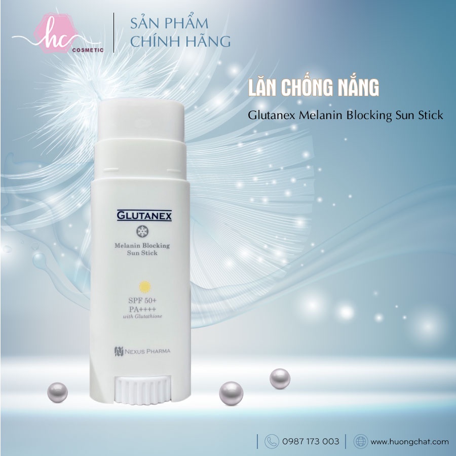 Lăn chống nắng Glutanex Melanin Blocking Sun Stick SPF 50+ PA++++ with Glutathione - Hương Chất Cosmetic