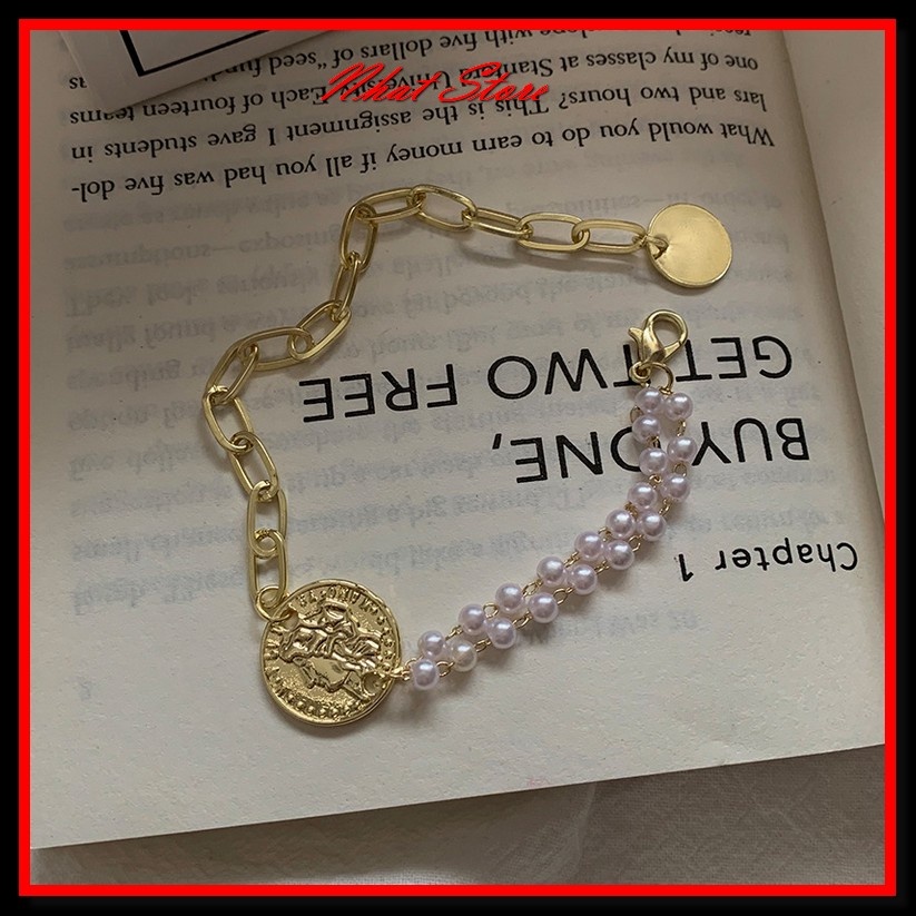 Vòng đeo tay lắc tay đồng xu, Vòng tay Nhat Store Accessories