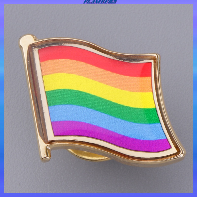 [FLAMEER2]Rainbow Flag Metal Pin Badge-LGBT Lesbian Gay Diversity Pride Symbol