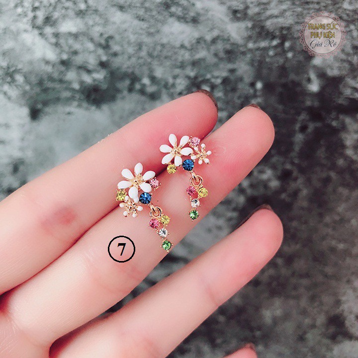 Bộ sưu tập bông tai hình hoa hot trend hình hoa thời trang Hàn nhỏ xinh HT198