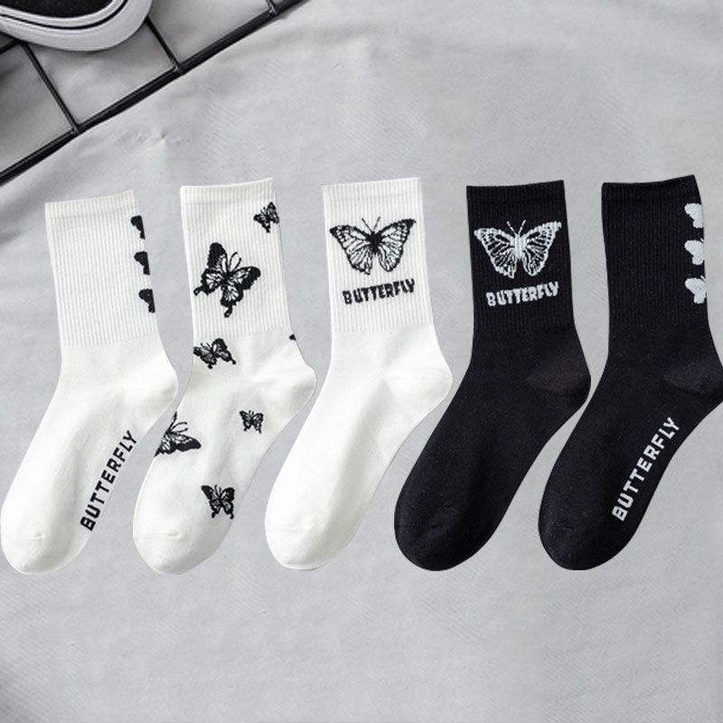 [Mã 151FASHIONSALE1 giảm 10K đơn 50K]Tất cổ cao hình bướm vải mềm dành cho nam nữ