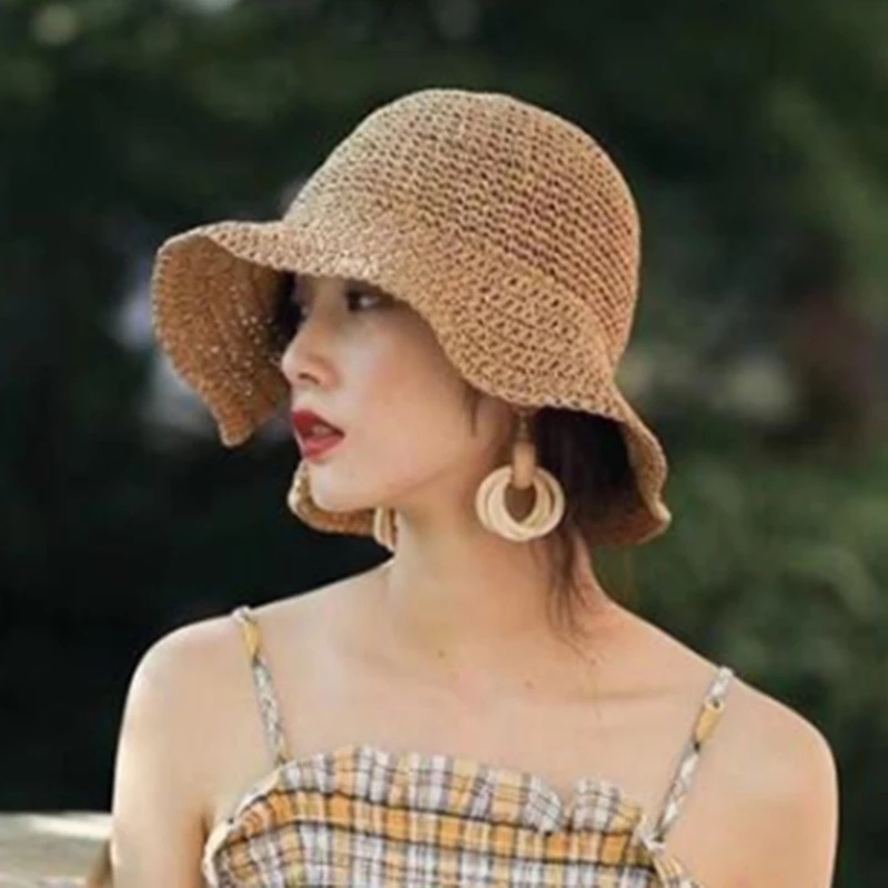 Nón Rộng Vành Phối Nơ Thời Trang Đi Biển Cho Nữ