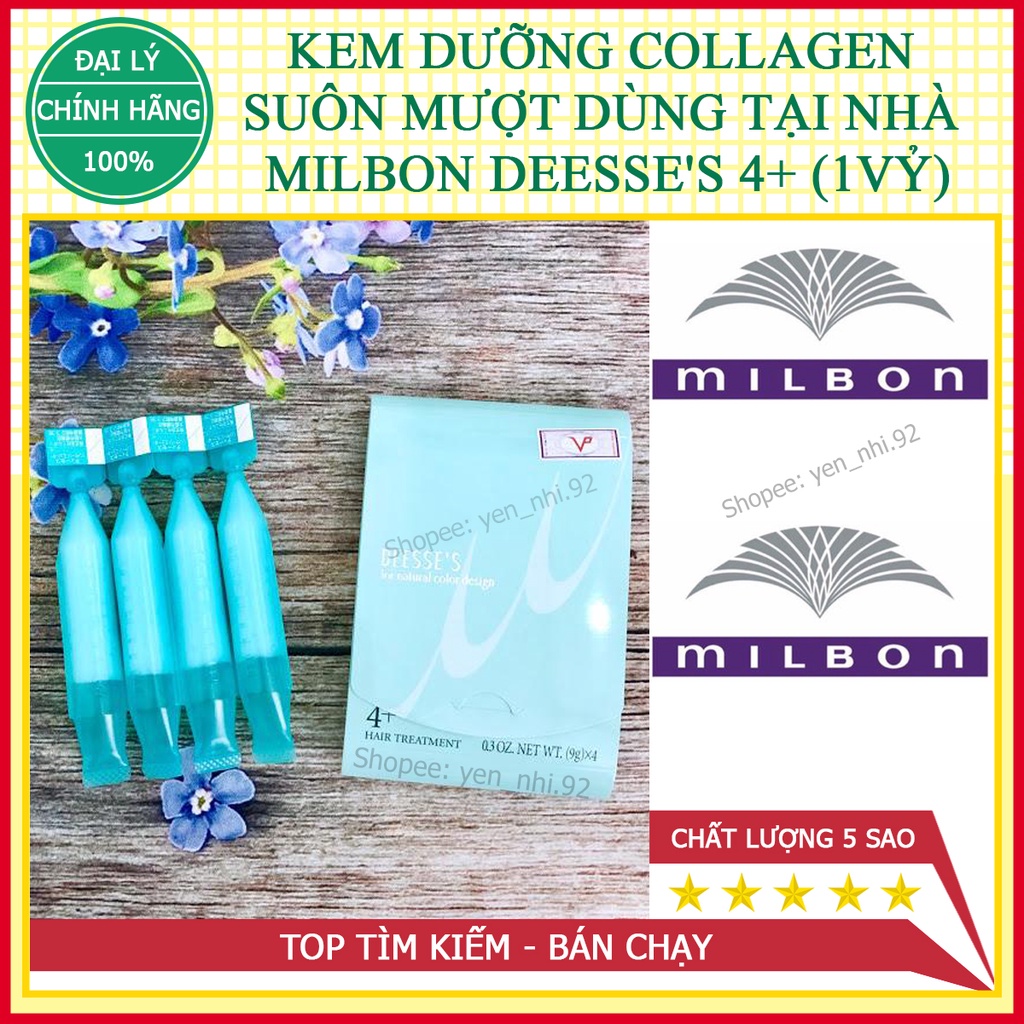 (Chính Hãng Giá Sỉ) KEM DƯỠNG COLLAGEN SUÔN MƯỢT MILBON DEESSE'S 4+ (1 Vỹ 4 Ống)