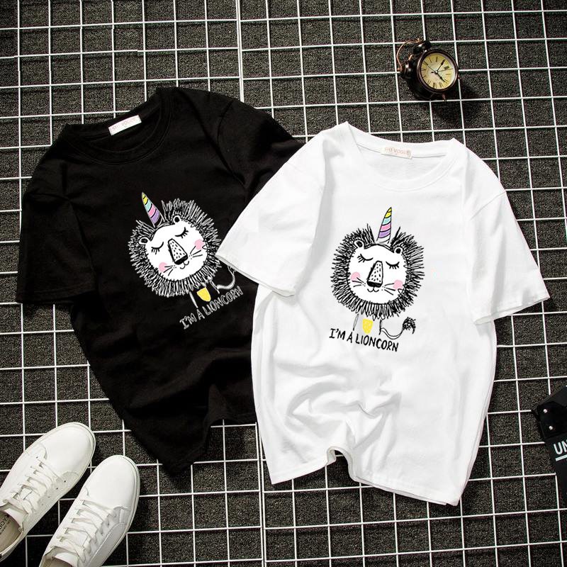 Áo thun tay lỡ nam nữ sư tử biến hình vải dày mịn 2020T3059