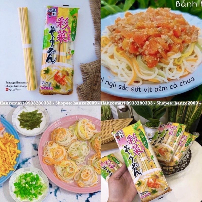 Mì somem ngũ sắc 320gr cho bé Nhật Bản