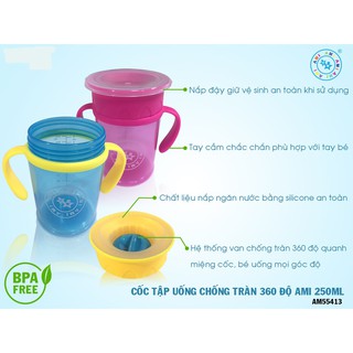 Cốc tập uống chống tràn 360 độ 250ml - AM55413
