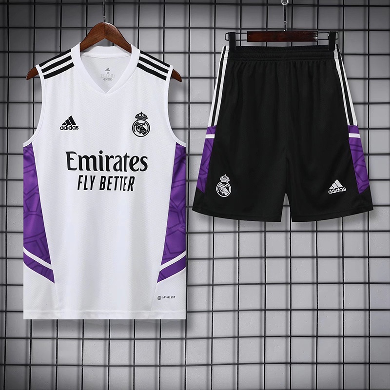 Áo Thun Ba Lỗ Real Madrid Màu Tím / Trắng Thời Trang 2022 / 23 Cho Nam
