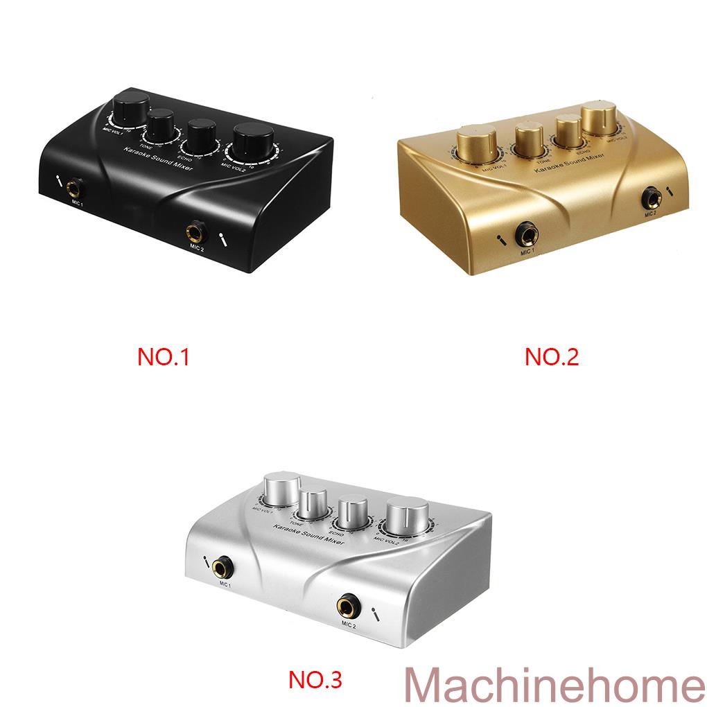 MC-Sound Mixer Dual Mic Inputs Company Stage Home KTV Rooms Digital Karaoke Professional Audio System Machine US Plug