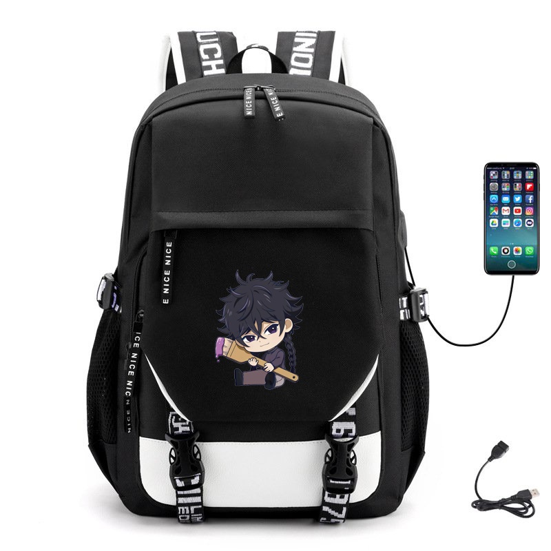 Balo Khóa Trắng Vát in hình BLUE PERIOD anime chibi đi học tiện lợi