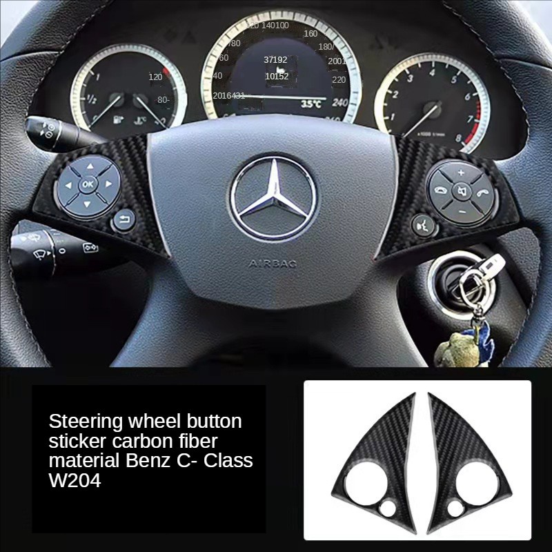 Mercedes W204 Miếng dán trang trí đèn pha xe hơi bằng sợi carbon cho Benz Class C
