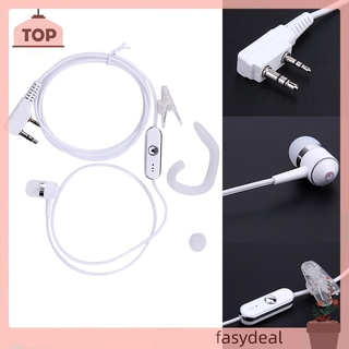 (Fas) Tai Nghe 2 Pin Có Mic Cho Máy Bộ Đàm Baofeng Retevis Radios Màu Trắng