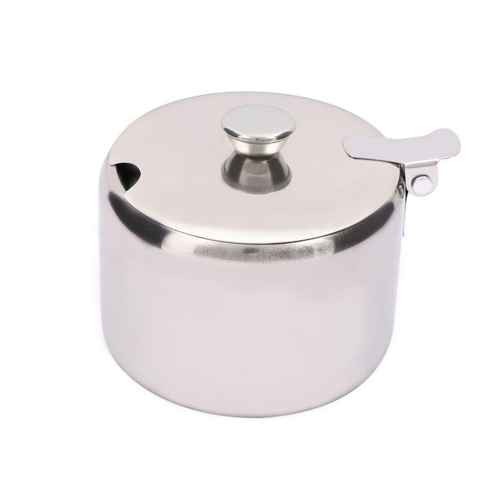 Hộp Đựng Gia Vị Mini Bằng Thép Không Gỉ Có Nắp Và Muỗng Siêu Bền