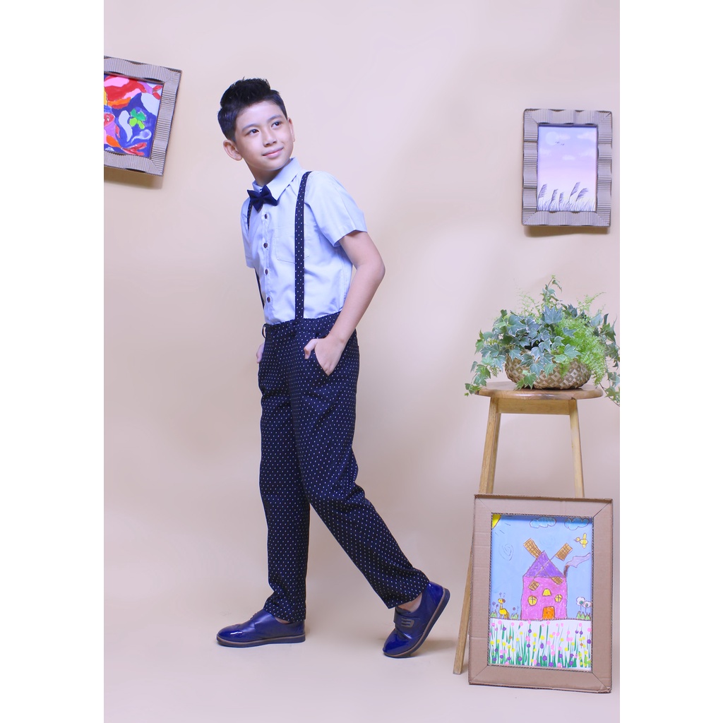 Áo sơmi bé trai thời trang Jadiny tay ngắn xanh biển