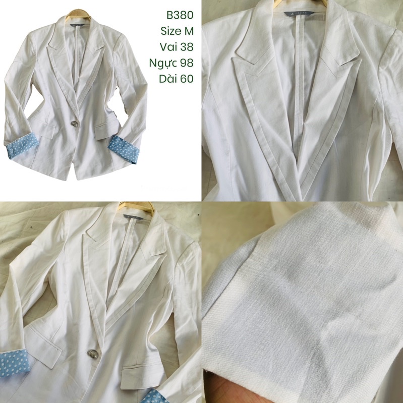 Áo khoác vest/blazer nữ B380 2hand Hàn si tuyển ảnh thật