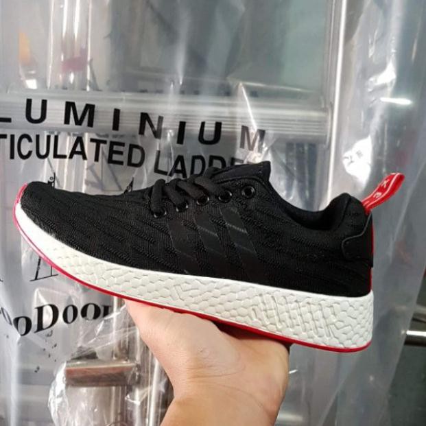 (Freeship+Full box) Giày NMD R2 🖤💨❤đen trắng đế đỏ [a862] ! ⁿ