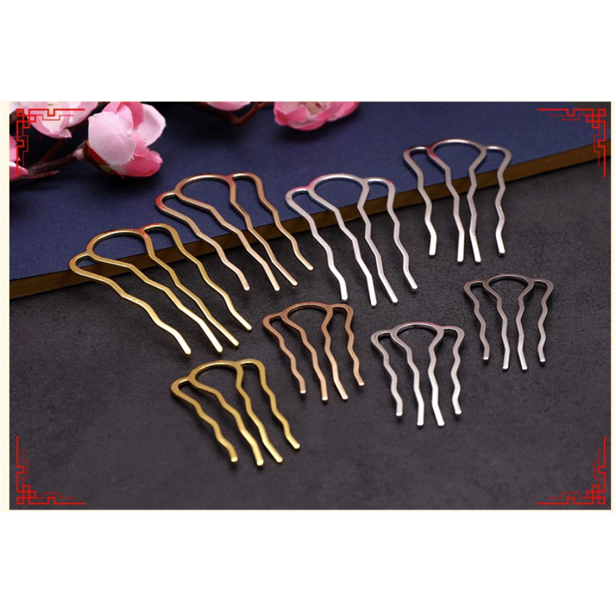 Cán Trâm Chữ U Gợn Sóng Màu Vàng 11cm - Triền hoa quấn / cuốn chỉ - Bách hóa Na na Handmade DIY