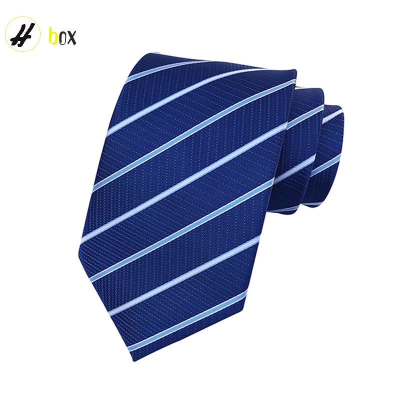Cà Vạt Kẻ Sọc Màu Xanh Navy Thời Trang Công Sở Cho Nam [Giao Hàng Trong 24 Giờ]