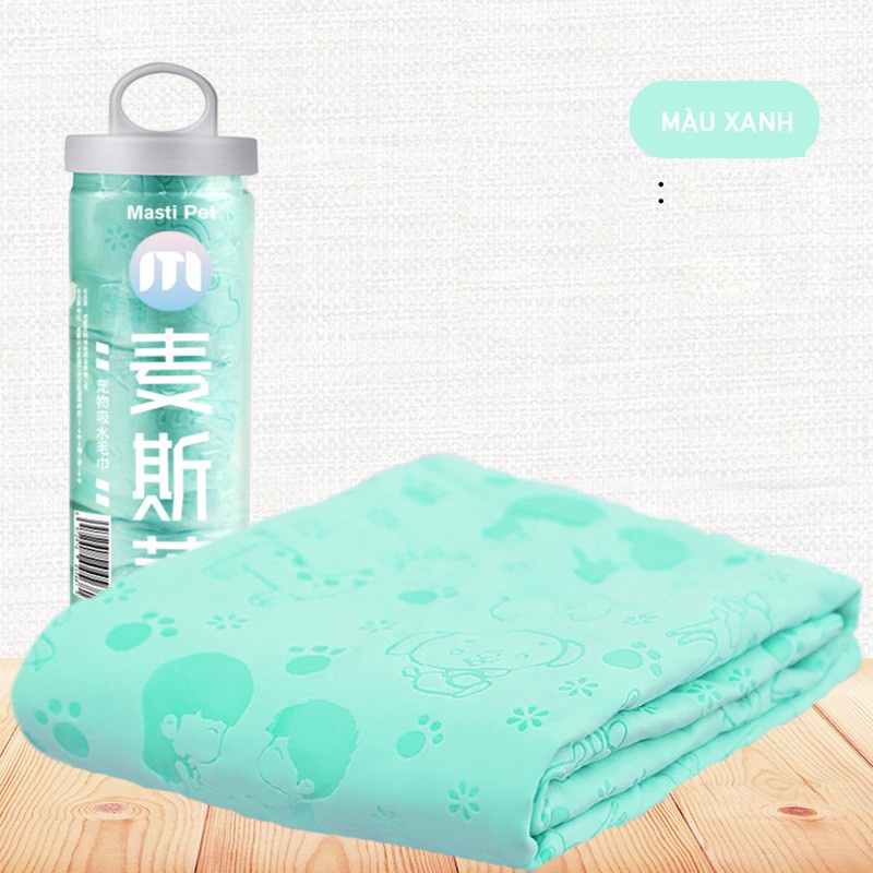 Khăn tắm cho chó mèo Hipipet Lông Hươu thấm hút vượt trội mềm lau khô nhanh hộp ống bản to 66x43cm